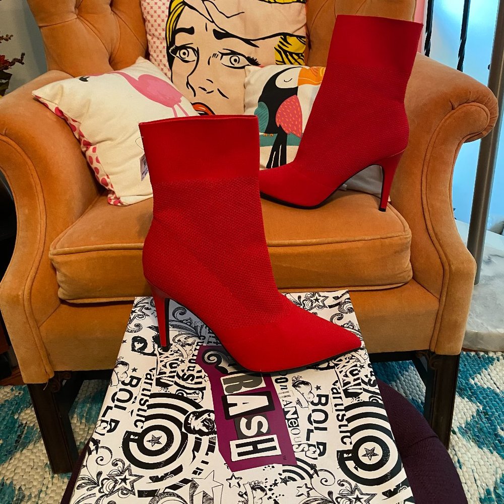 Brash Vibrant Red Heeled Boots